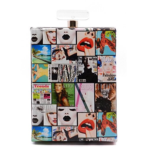 2Chique Boutique Sac de Soirée Imprimé pour Femme avec Sac à Parfum, Multi