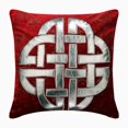 thumbnail image 1 of The HomeCentric Housses de Coussin Décoratives Rouges Lot de 2 22x22 Pouces (55x55 cm) Coussins Décoratifs pour Canapé Velours Grec & Appliqué & Housse de Coussin en Feuille Motif Géométrique Style Moderne Pâques - APHRODITE Grecque, 1 of 3