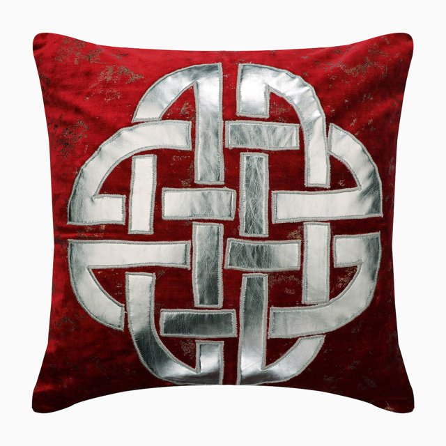 The HomeCentric Housses de Coussin Décoratives Rouges Lot de 2 22x22 Pouces (55x55 cm) Coussins Décoratifs pour Canapé Velours Grec & Appliqué & Housse de Coussin en Feuille Motif Géométrique Style Moderne Pâques - APHRODITE Grecque