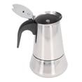 thumbnail image 3 of Moka Pot,  Stainless Steel Heat  Curved Handle Stovetop Espresso Maker Mirror Polishing Rustproof Easy To Clean Espresso Machine With  Valve For Home, Travel, Office, 3 of 8