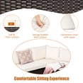 thumbnail image 3 of Gymax Ensemble de Conversation pour Terrasse en Rotin 6 Pcs, Sectionnel d'Extérieur avec Coussins Beiges, 3 of 8