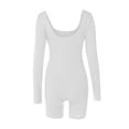 thumbnail image 4 of Womens Yoga Jumpsuits One Piece Workout Ribbed Long Sleeve Rompers Outfits U Neck Sport Exercise Jumpsuits Bodysuits, 4 of 7