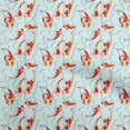 thumbnail image 1 of oneOone Polyester Spandex Sky Blue Fabric Asian Japanese Koi Fish Craft Projects Decor Fabric Printed by The Yard 56 Inch Wide, 1 of 4