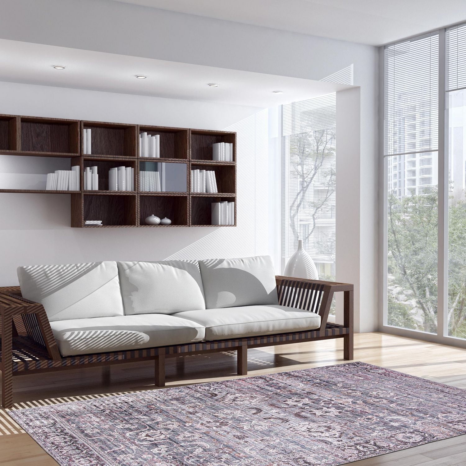 ECARPET Oriental Indoor Area Rug Flatweave Carpet for Living Room, Bedroom, Eco Friendly, Machine Washable, Sultan Collection
