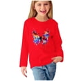 thumbnail image 2 of RXIRUCGD Chemises à Manches Longues pour Filles, Col Rond Mignon, Blouses Décontractées Élégantes (Rouge, Taille : 3 Ans), 2 of 5