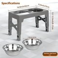 thumbnail image 3 of Elevated Dog Double Bowls, 5 Adjustable Heights Raised Dog Bowl Stand With 2 Removable, 3 of 5