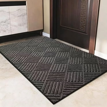 EGNMCR Stay In Place Textured Door Mat Thick Absorbent Entryway Rug For Indoor Outdoor Home Entry Porch Patio Laundry Room Bathroom And Mudroom Use Polyester Carpet
