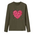 thumbnail image 3 of Qertyioot Chandail Cœur d'Amour Saint-Valentin Grande Taille, Haut à Manches Longues Imprimé à Col Rond pour Femmes, 3 of 3