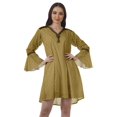 thumbnail image 1 of Moomaya Robes Mini Imprimées à Col en V pour Femmes Manches à Volants Robes de Plage pour Femmes, 1 of 4