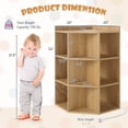 thumbnail image 3 of Costway 3-Tier Kids Corner Toy Storage Organizer with USB Ports and Outlets 9 Cubbies Natural, 3 of 9