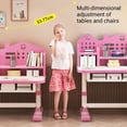 thumbnail image 1 of Trayknick Ensemble de 2 Pcs/ensemble Multi Support à Livres Élargi Bureau de Table Chaise Ensemble Motif de Dessin Animé Enfants Hauteur Réglable Tiroir d'Étude Table avec Chaise Ensemble, 1 of 13