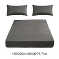thumbnail image 3 of Cagogo Fitted Sheet Set, Non Slip Double Bed Sheet 200x150cm with Pillowcases, All Inclusive Mattress Protector Cover, Soft Polyester Fiber Bedding for Sleeping Home Hotel, 3 of 6