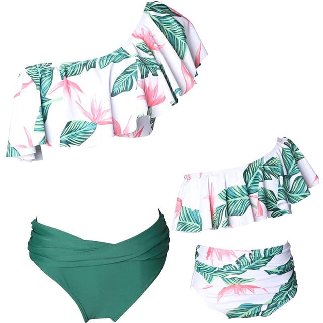 Girls Swimsuit High Waisted Two Pieces Bikini Set Swimwear Bathing Suits