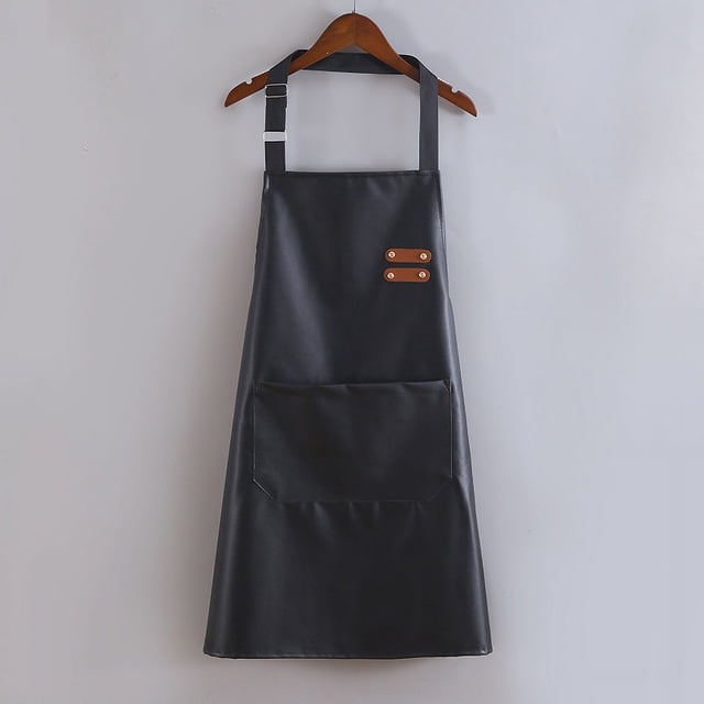 Premium Unisex Soft PU Leather Apron - Waterproof & Oil-Resistant, Fashionable Design for Kitchen Cooking, Chef Work, and Culinary Tasks – Durable, Comfortable Waist Protection with Storage Function