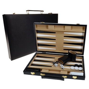 WE Games Ensemble Élégant de Backgammon Noir - 14,75 Pouces