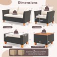 thumbnail image 3 of Gymax Ensemble de Mobilier de Patio 7 Pcs avec Causeuse, Fauteuils, Ottomans et Table de Rangement, 3 of 10