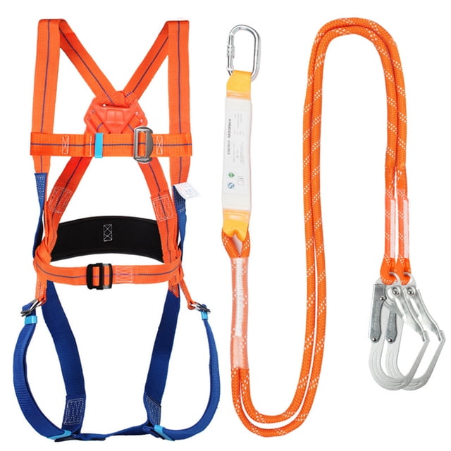 Trousse de Protection contre les Chutes Harnais Intégral avec Ceinture Sangle d'Absorption des Chutes Équipement de Protection contre les Chutes Accessoires pour Travailler Toiture Escalade
