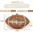 thumbnail image 3 of Sac à Main Football Bling Pochette Strass pour Femmes Sac à Main Ballon en Cristal Sac en Forme de Ballon de Rugby avec Chaîne d'Épaule, 3 of 7
