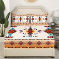 thumbnail image 3 of Erosebridal Aztec Bed Sheets Set Queen Size for Adult, Rustic Farmhouse Bed Sheets Queen, Geometric Stripe Decor, 3 of 7