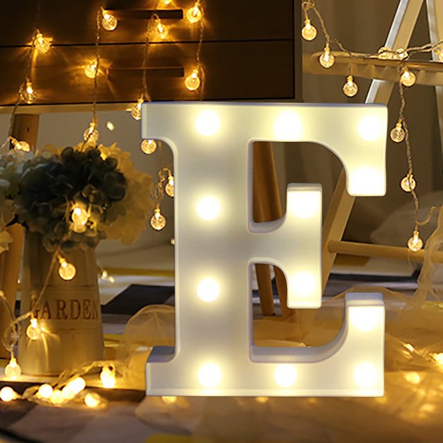Meitianfacai LED Sign Light Up Letters, 26 Alphabet Light Up Letters Sign, Battery Powered LED Letter Lights for Night Light, Wedding, Birthday, Party, Christmas or Home Decor