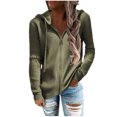thumbnail image 1 of Hauts à Manches Longues pour Femmes Décontractés Mode Décontractée Chandail à Capuche Uni à Manches Longues pour Femmes Hauts Zippés Cardigan Manteau pour Dames, 1 of 5