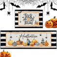 thumbnail image 1 of Cute Halloween Kitchen Rugs and Mats Non Skid Washable Set of 2, Happy Orange Pumpkin Spider Web Kitchen Floor Mats, Black Stripes Kitchen Runner Rug, Autumn Vintage Kitchen Decor, 1 of 6