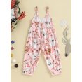 thumbnail image 4 of Gupgi Kid Girls Christmas Jumpsuits Candy Flower Print Sleeveless Strap Romper Pants, 4 of 9