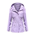 thumbnail image 2 of Lolmot Women Solid Rain Jacket Outdoor Jackets Waterproof Hooded Raincoat Windproof, 2 of 9