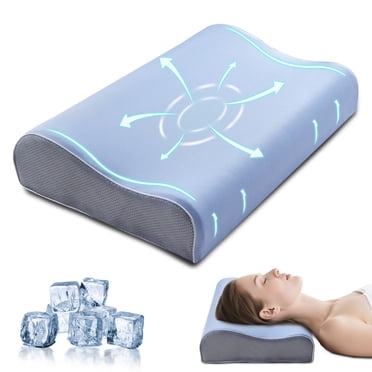 Kingrest Oreiller Rafraîchissant en Mousse Mémoire pour Soulager la Douleur au Cou pendant le Sommeil, Oreiller Cervical Réglable Ergonomique en Mousse Mémoire pour Dormeurs sur le Côté, le Dos et le Ventre, Fermeté Moyenne, Qualité (Lot de 1)