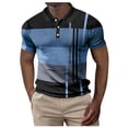 thumbnail image 1 of matoen Hommes Été Décontracté Chandail Tops Patchwork Bouton Polo T-shirt Ajusté Manches Courtes Blouse, 1 of 4