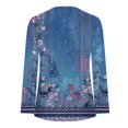 thumbnail image 3 of IROINNID Tunique pour Femmes Chemise Surdimensionnée Confortable Été Aguichant Imprimé Manches Longues Col Rond Bouton Haut, Bleu, 3 of 4