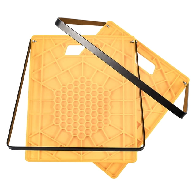 Camco Grand Coussin Stabilisateur pour Vérin avec Poignée, Aide à Empêcher les Vérins de s'Enfoncer, Coussinet 14 Pouces x 12 Pouces - Lot de 2 - 44543, Jaune