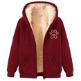 thumbnail image 2 of LOVZFMLL Jackets for Women's Fashionable Printed Fleece Hooded Sweatshirt Jacket, 2 of 4