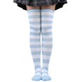 thumbnail image 1 of Extra Long Cotton Stripe Thigh High Socks Over the Knee High Socks, 1 of 5
