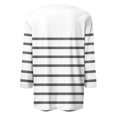 thumbnail image 5 of Lenpel Hauts à Manches 3/4 pour Femmes Tendance à Rayures Col Rond Grande Taille Tuniques T-Shirts Décontractés Blouses, 5 of 5