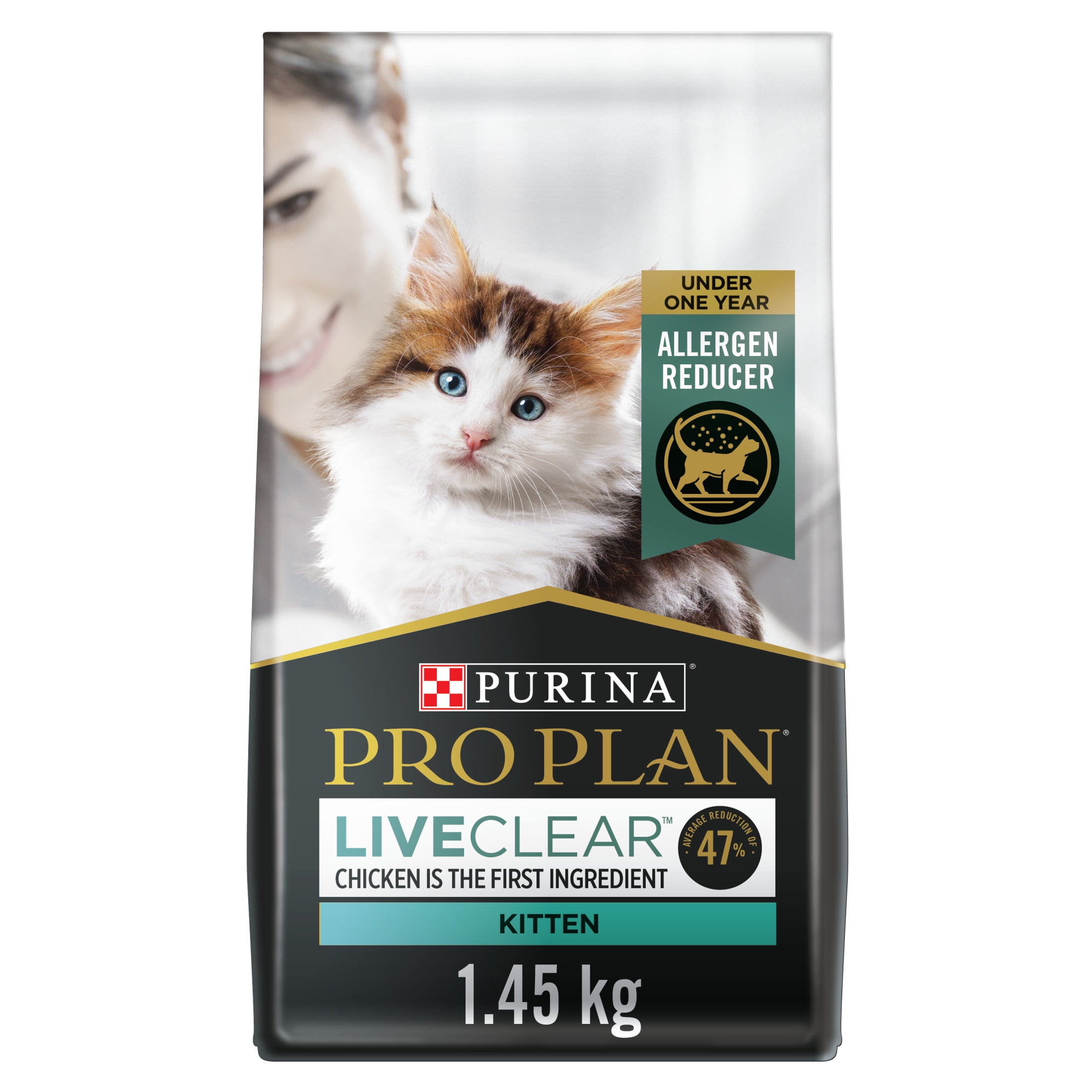 Purina Pro Plan Specialized LiveClear Kitten Chicken & Rice, Dry Kitten Food, 1.45 kg