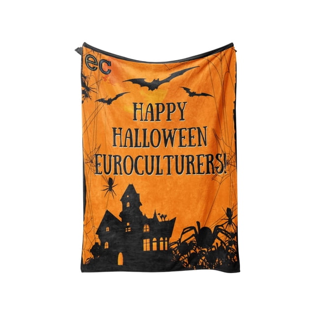 Fall Throw Blanket Spooky Halloween Digital Print Flannel Blanket AllSeason Sofa Throw Halloween Throw Blankets