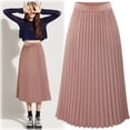 thumbnail image 3 of Jupe Maxi Élastique Plissée Élégante Midi pour Femmes, 3 of 6