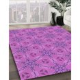 thumbnail image 3 of Ahgly Company Tapis d'Intérieur Rectangulaire Transitionnel Lavable à la Machine, Rose Néon Vif Violet, 6 Pieds x 9 Pieds, 3 of 7