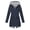 #020-Dark Blue, variant on Pincandy Women Light Rain Jacket Waterproof Active Outdoor Trench Raincoat with Hood Lightweight Plus Size for Women