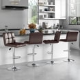 thumbnail image 2 of Costway Modern Swivel Bar Stools Set of 4 with Heavy-duty Metal Base & Footrest Back Brown, 2 of 8