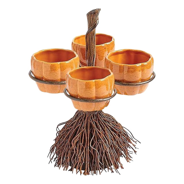 Halloween Home Decoration Unique Snack Bowl Pumpkin Divider Ornament for Festive Events Stylish Desktop Accessory
