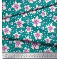 thumbnail image 2 of Soimoi Green Velvet Fabric Leaves & Flower Floral Decor Fabric Printed Yard 58 Inch Wide, 2 of 3