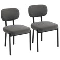 thumbnail image 1 of HOMCOM Upholstered Linen Fabric Dining Chairs, Kitchen Chairs, Grey, 1 of 9