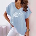 thumbnail image 4 of Birdeem Femme Été Aguichant Mode Imprimé Régulier Col en V Femme Manches Courtes Haut Blouse, 4 of 6