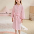 thumbnail image 1 of Kids' Long Sleeve Hooded Bath Towel Robe with Pocket, Absorbent Polyester-Spandex Blend for Bath, Pool, and Beach, 1 of 7