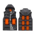 thumbnail image 2 of DPTALR Men's Heated Vest, Dual Control Nine Heating Zones, USB Charging Model Zipper Hooded Sleeveless Cotton Jersey, Rugby Print Heated Cotton Jersey, 2 of 3