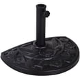 thumbnail image 1 of Outsunny Base de Parasol Demi-Ronde de 20 Lb, Support Décoratif en Résine pour Parasol d'Extérieur de 20 Pouces, pour Poteau Φ1,5 Pouces, Φ1,9 Pouces, Noir, 1 of 10