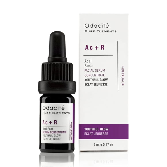 Sérum Concentré Anti-âge Odacité avec Açaï + Rose - Huile Faciale Revitalisante, Éclat Jeune, Améliore le Teint, les Rides et la Fermeté, Résistant à l'Âge, Huile de Rose, 0,17 fl oz
