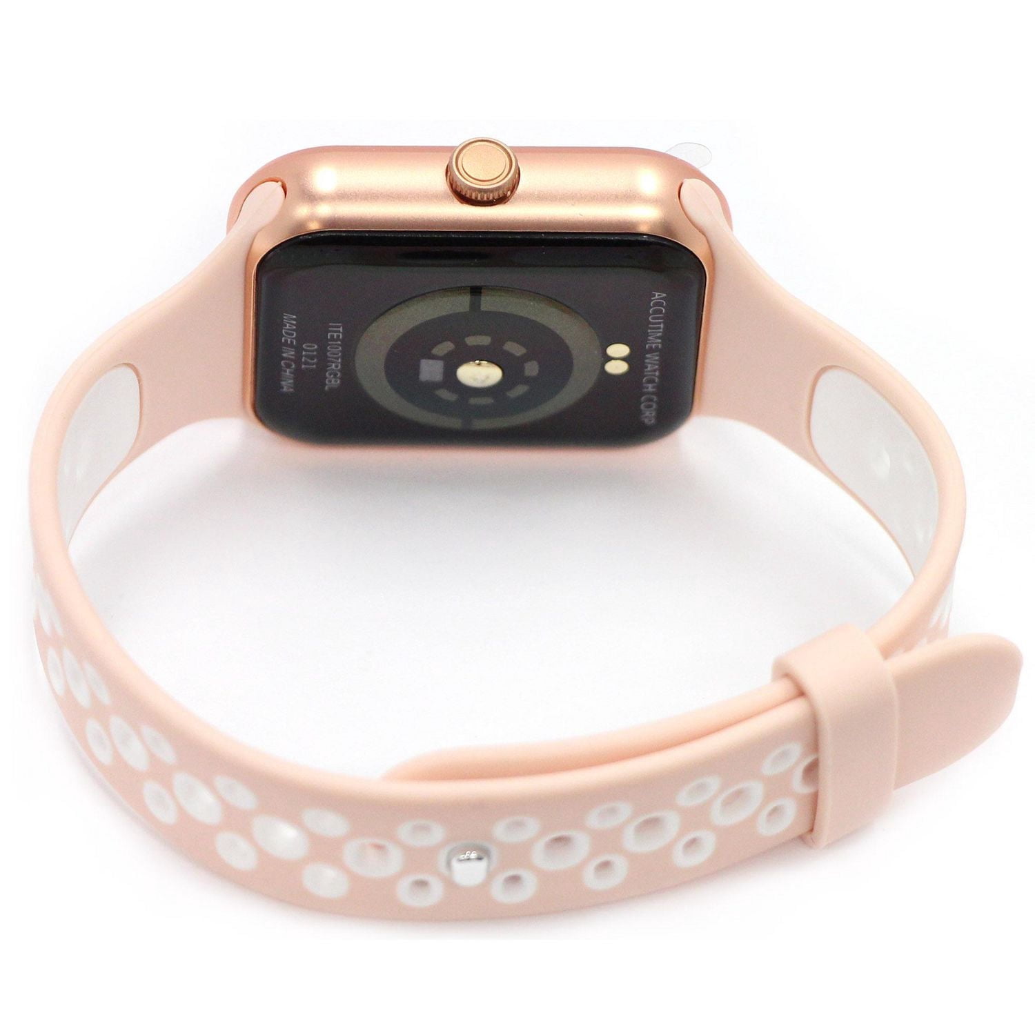 Montre numerique Discovery rose à bracelet Fastwrap en nylon